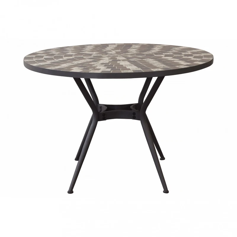 Tavolo da Giardino Zefiro in Ceramica Antracite Beige