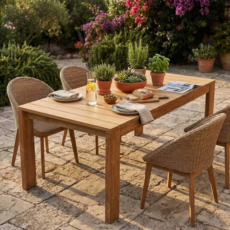 Tavolo da Giardino Bandung in Teak Massello