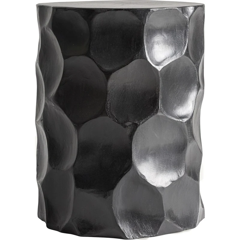 Sgabello Scultoreo Organic Luxury in legno di suar nero