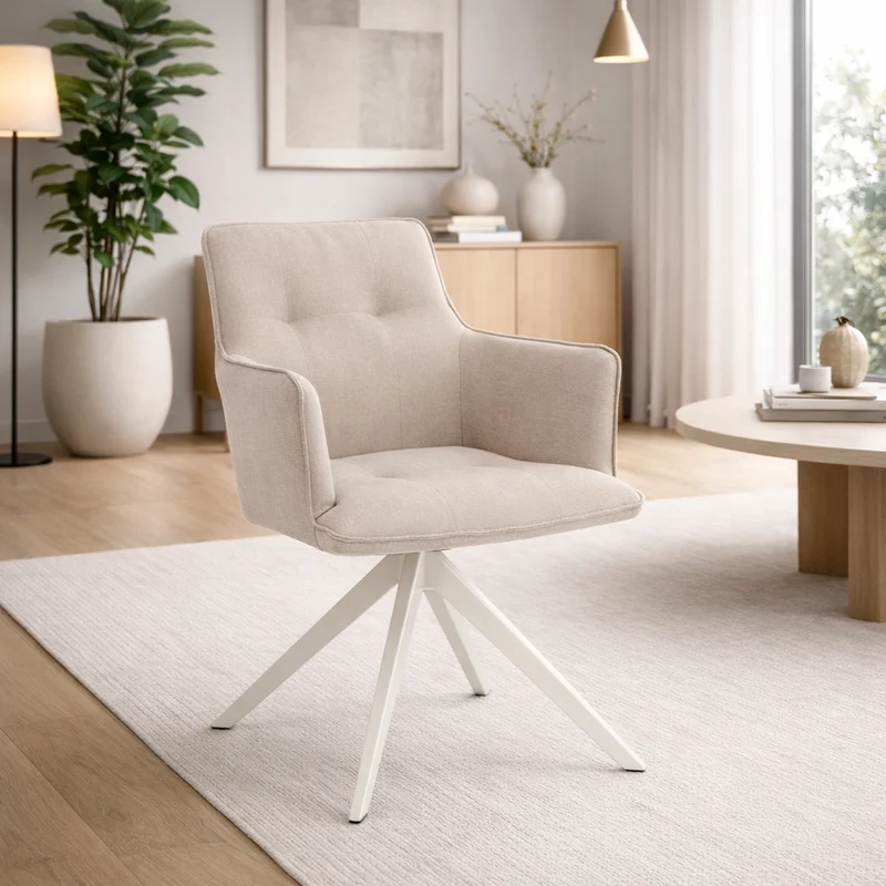 Sedia "Skagen" girevole, struttura in alluminio, con tessuto idrorepellente, per interni ed esterni