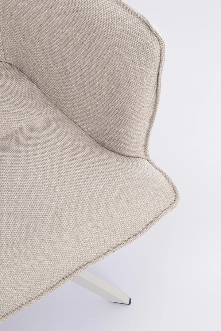 Sedia "Skagen" girevole, struttura in alluminio, con tessuto idrorepellente, per interni ed esterni