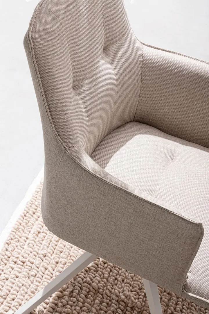 Sedia "Skagen" girevole, struttura in alluminio, con tessuto idrorepellente, per interni ed esterni