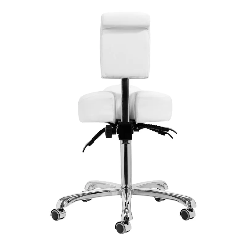 Sgabello Multifunzione con 5 Ruote per Centro Estetico Podologia Studio Medico | 1005 bianco