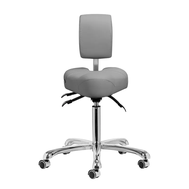 Sgabello Multifunzione con 5 Ruote per Centro Estetico Podologia Studio Medico | 1005 grigio