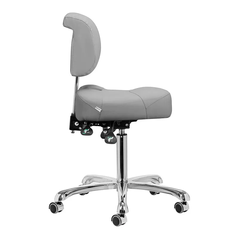 Sgabello Multifunzione con 5 Ruote per Centro Estetico Podologia Studio Medico | 1005 grigio