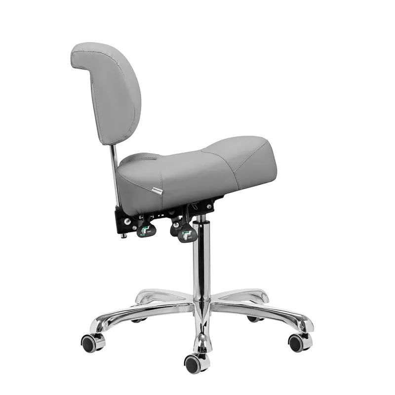 Sgabello Multifunzione con 5 Ruote per Centro Estetico Podologia Studio Medico | 1005 grigio