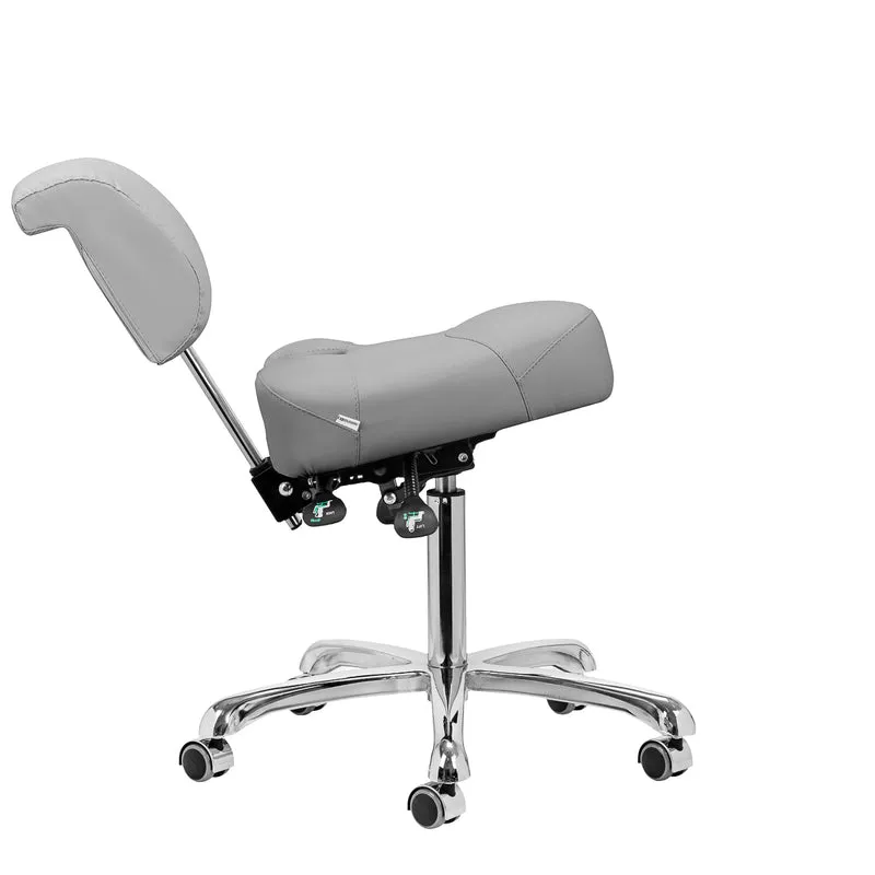 Sgabello Multifunzione con 5 Ruote per Centro Estetico Podologia Studio Medico | 1005 grigio