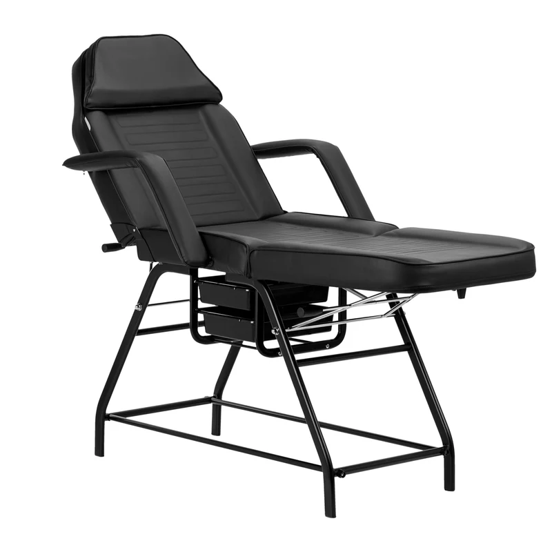 Poltrona Lettino 557A multifunzione In Metallo per Estetica e Pedicure | NIVEUS (nero)