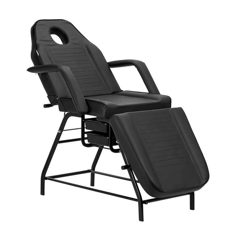 Poltrona Lettino 557A multifunzione In Metallo per Estetica e Pedicure | NIVEUS (nero)