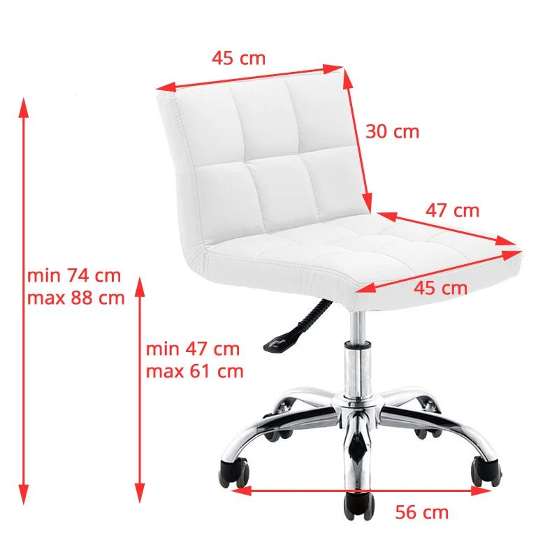 Sgabello Multifunzione girevole con schienale | POL-5299 (bianco)