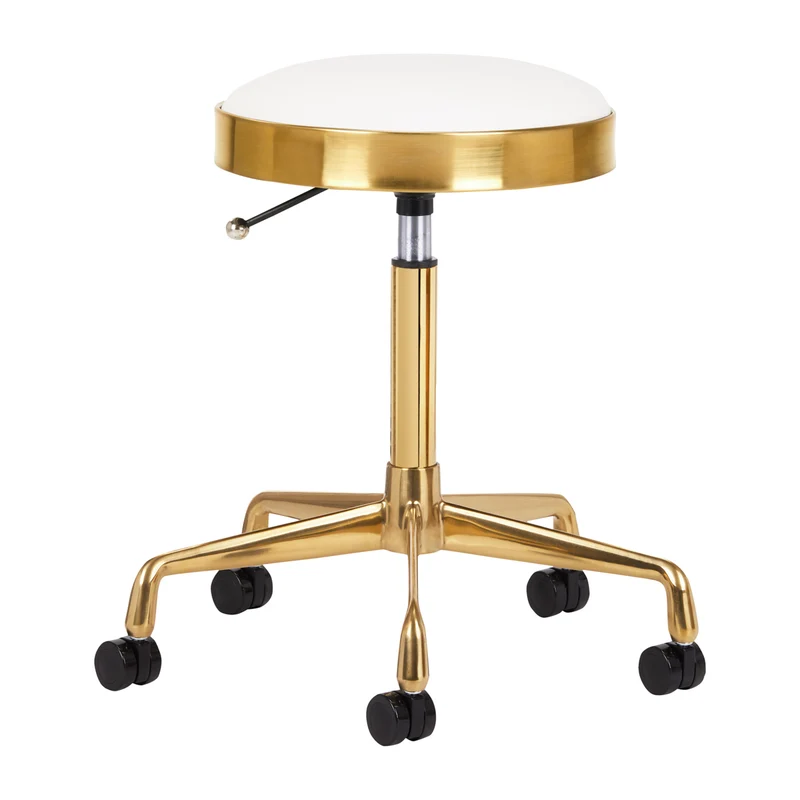 Sgabello dorato per estetica | cod. POL-H7 (bianco)