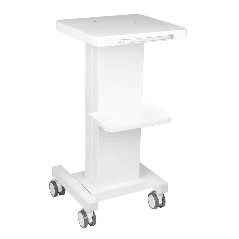 Carrello Multiuso Porta Dispositivi in Metallo per Studio Dentistico ed Estetica | 090 bianco