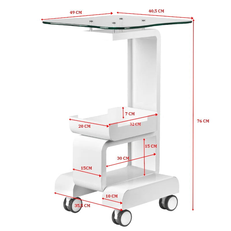 Carrello Porta Dispositivi in Metallo e Vetro per Centro Estetico e Pedicure | POL-082