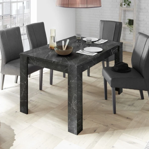 Tavolo "Gliese" con gambe e piano in MDF, design moderno, per arredo interno 137/185 x 90 h 76 cm