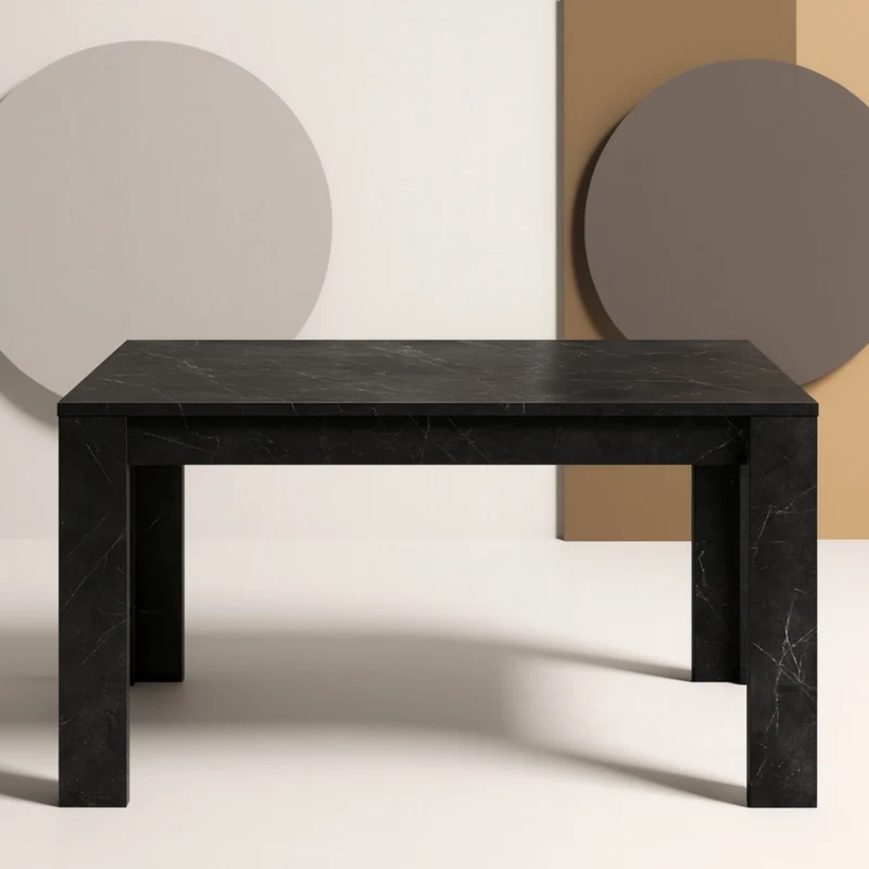 Tavolo "Gliese" con gambe e piano in MDF, design moderno, per arredo interno 137/185 x 90 h 76 cm