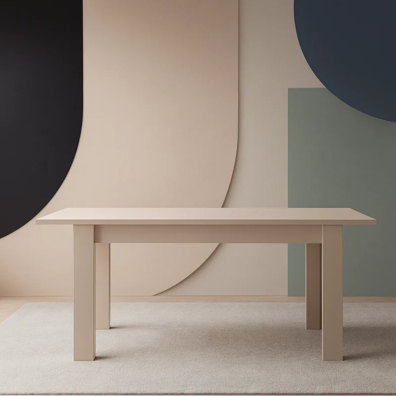Tavolo "Gliese" con gambe e piano in MDF, design moderno, per arredo interno 137/185 x 90 h 76 cm