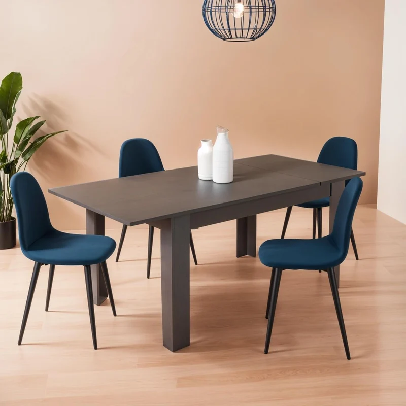 Tavolo "Gliese" con gambe e piano in MDF, design moderno, per arredo interno 137/185 x 90 h 76 cm