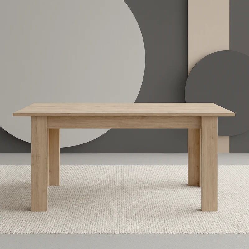 Tavolo "Gliese" con gambe e piano in MDF, design moderno, per arredo interno 137/185 x 90 h 76 cm