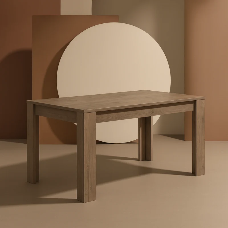 Tavolo "Gliese" con gambe e piano in MDF, design moderno, per arredo interno 137/185 x 90 h 76 cm