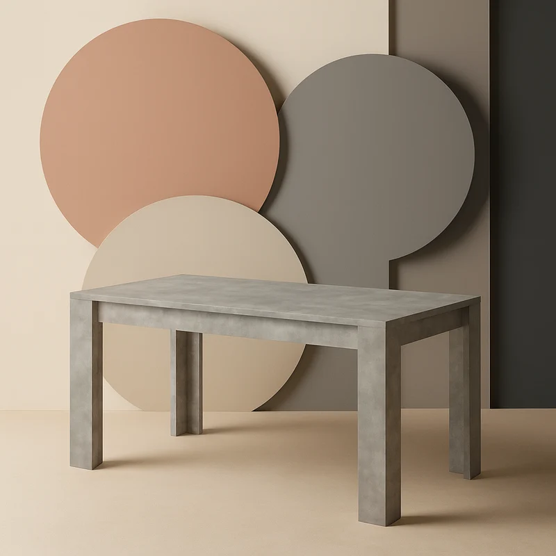Tavolo "Gliese" con gambe e piano in MDF, design moderno, per arredo interno 137/185 x 90 h 76 cm