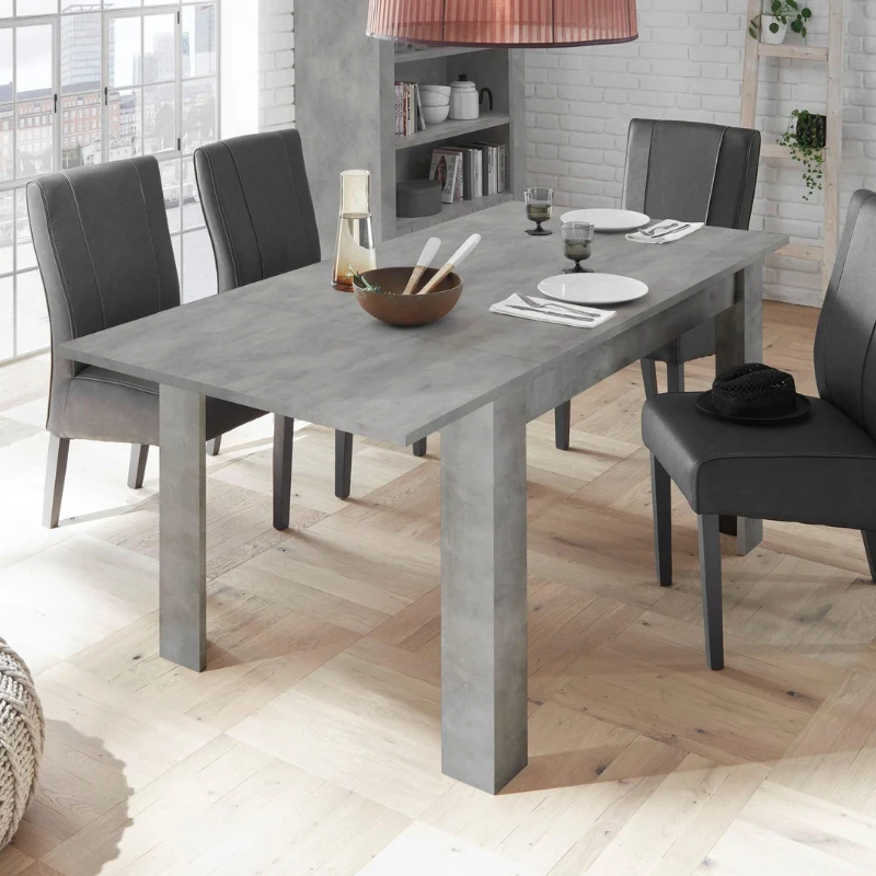 Tavolo "Gliese" con gambe e piano in MDF, design moderno, per arredo interno 137/185 x 90 h 76 cm