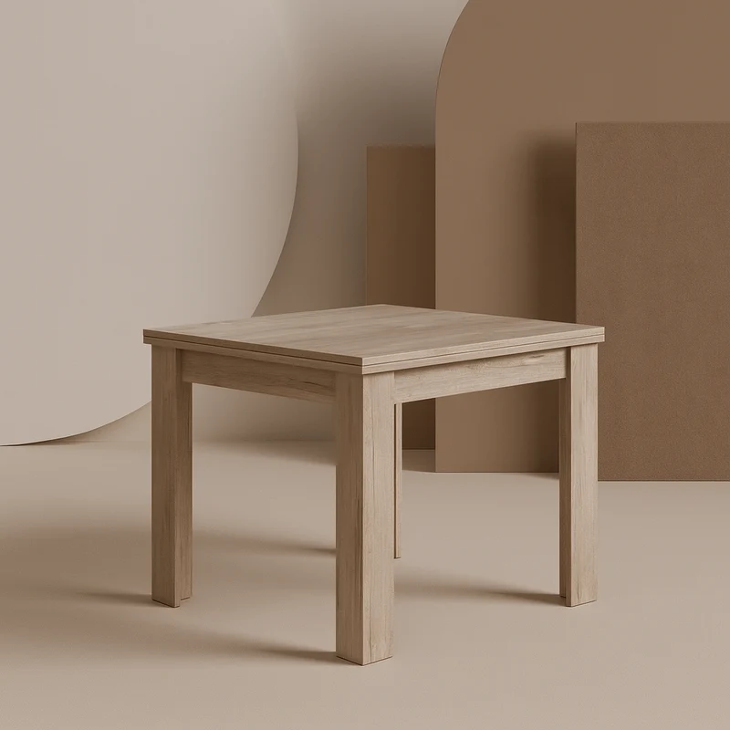 Tavolo "Regulus" con struttura stabile in legno MDF per arredo interno 90/180 x 90 x h 76 cm