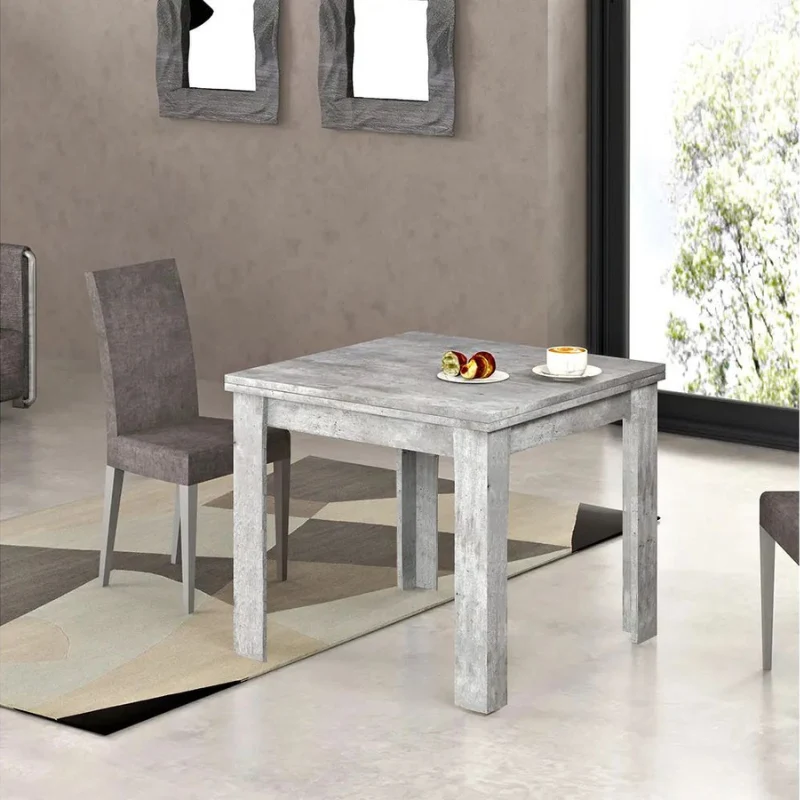 Tavolo "Regulus" con struttura stabile in legno MDF per arredo interno 90/180 x 90 x h 76 cm