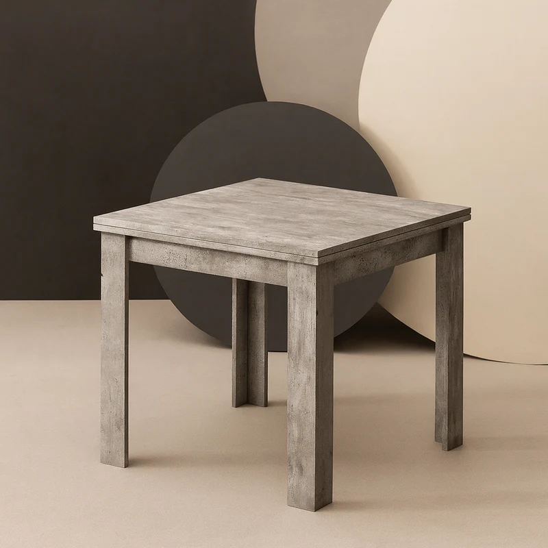 Tavolo "Regulus" con struttura stabile in legno MDF per arredo interno 90/180 x 90 x h 76 cm