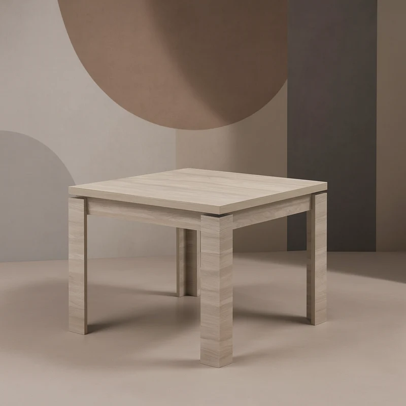Tavolo "Regulus" con struttura stabile in legno MDF per arredo interno 90/180 x 90 x h 76 cm