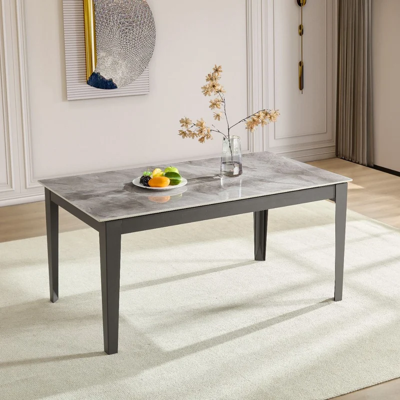 Tavolo "Capella" con gambe in ferro, piano in ceramica e allunghe in MDF 160/400 x 90 x h 75 cm
