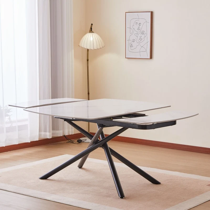 Tavolo "Canopus" con sistema ad apertura rotante, design moderno, 130/190 x 90 x h 76 cm