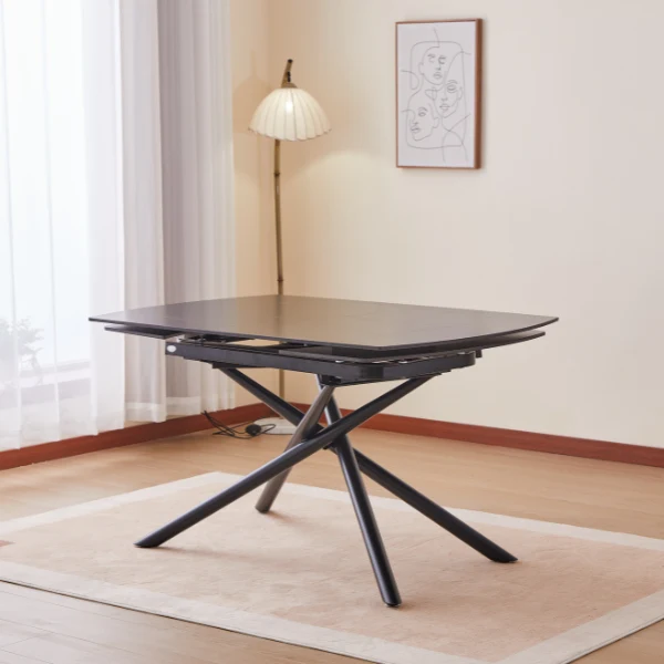 Tavolo "Canopus" con sistema ad apertura rotante, design moderno, 130/190 x 90 x h 76 cm