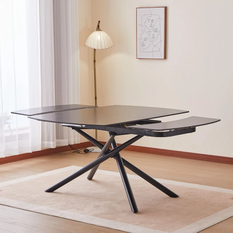 Tavolo "Canopus" con sistema ad apertura rotante, design moderno, 130/190 x 90 x h 76 cm