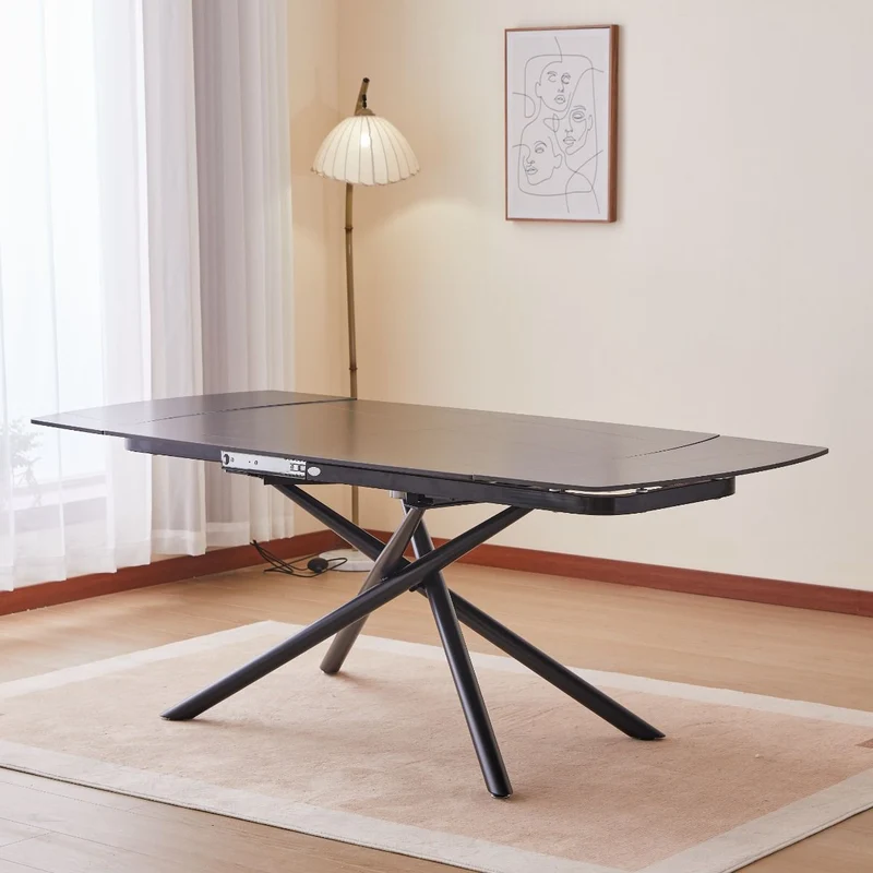 Tavolo "Canopus" con sistema ad apertura rotante, design moderno, 130/190 x 90 x h 76 cm