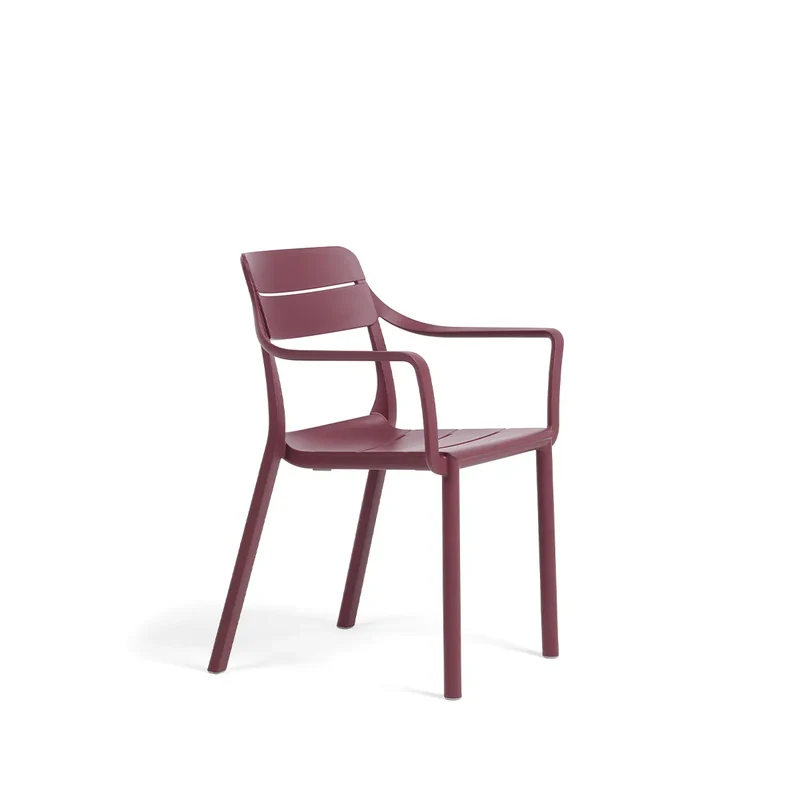 Sedia "Cassia" con braccioli monocolor, in fiberglass regenerated, 59 x 57 x 81,5 cm