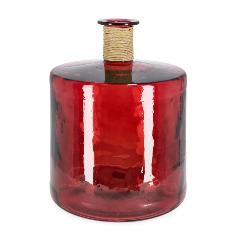 Bottiglia decorativa "Rotang" in vetro per arredo interno e uso decorativo