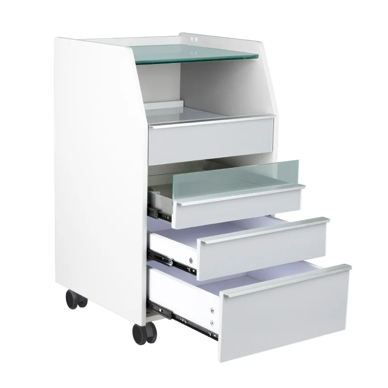 Carrello con Sterilizzatore UV e Ripiano in Vetro per Centro Estetico Podologia | 984 grigio