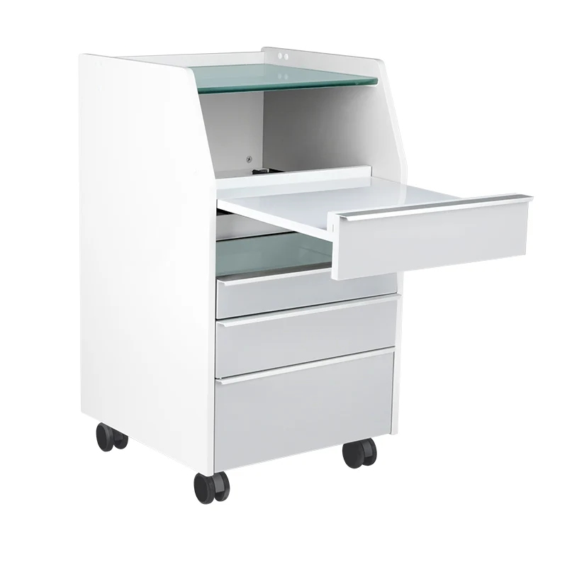 Carrello con Sterilizzatore UV e Ripiano in Vetro per Centro Estetico Podologia | 984 grigio