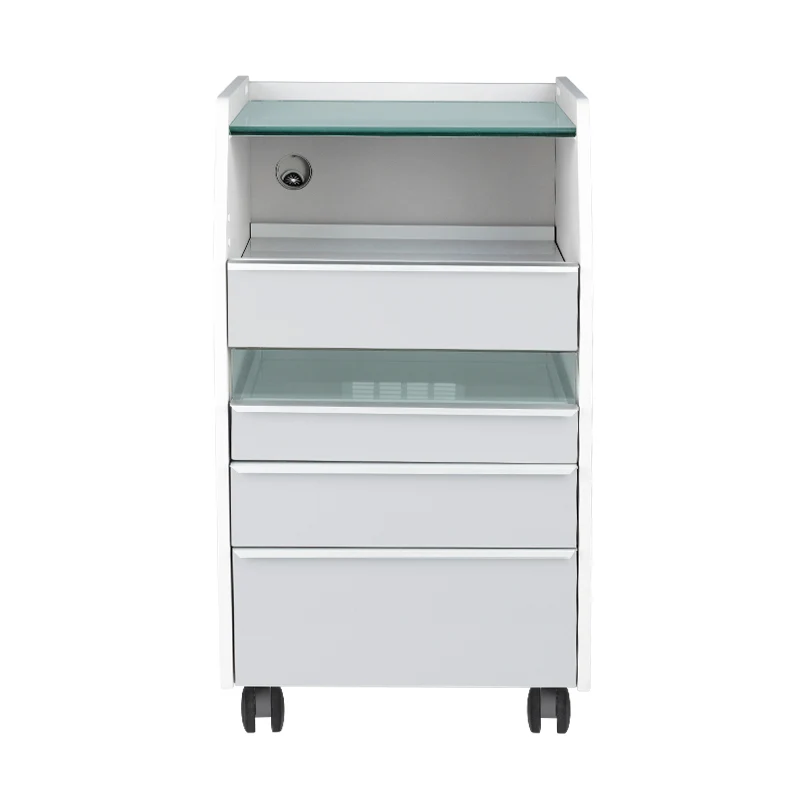 Carrello con Sterilizzatore UV e Ripiano in Vetro per Centro Estetico Podologia | 984 grigio