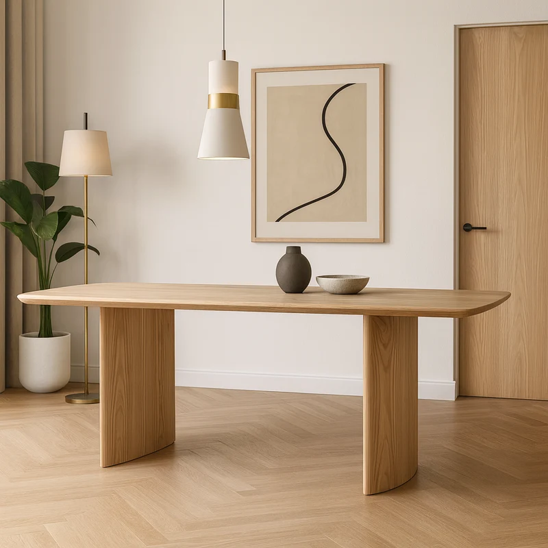 Tavolo "Odelia" con struttura in MDF legno di quercia per soggiorno e cucina 240 x 100 cm