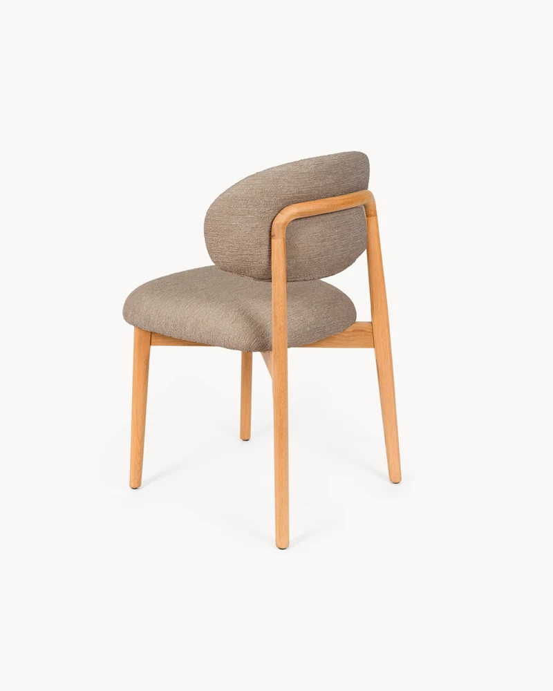 Set 2 sedie da pranzo in legno con tessuto antimacchia Wanda