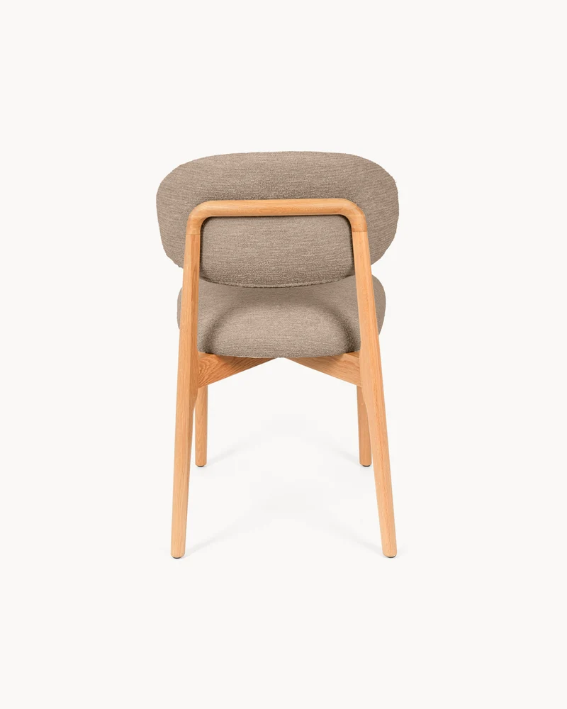 Set 2 sedie da pranzo in legno con tessuto antimacchia Wanda
