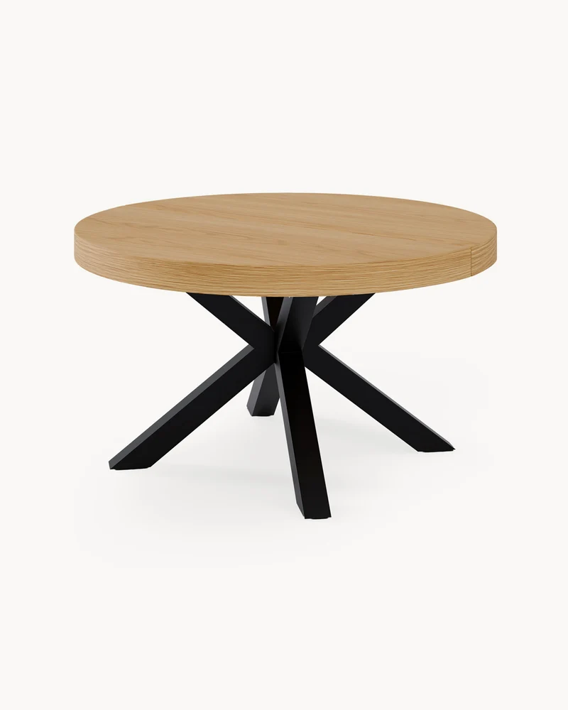 Tavolo da pranzo rotondo allungabile con piano in legno Mildred