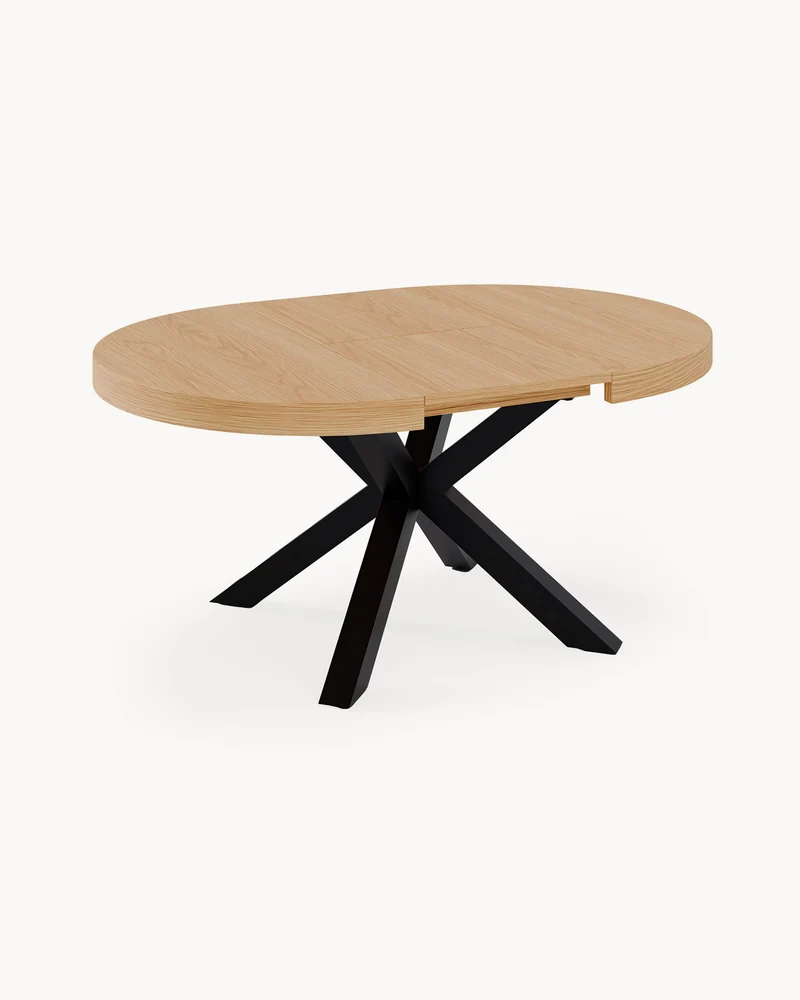 Tavolo da pranzo rotondo allungabile con piano in legno Mildred