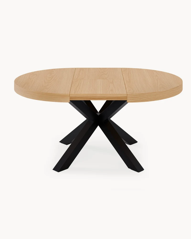 Tavolo da pranzo rotondo allungabile con piano in legno Mildred