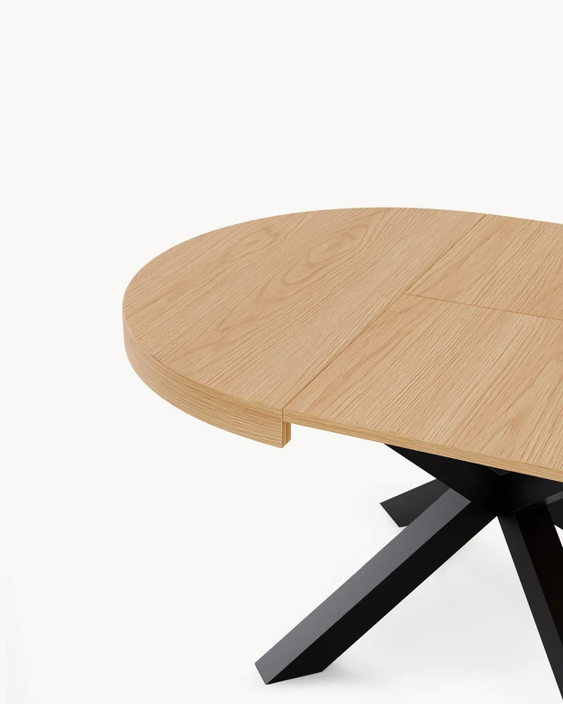 Tavolo da pranzo rotondo allungabile con piano in legno Mildred