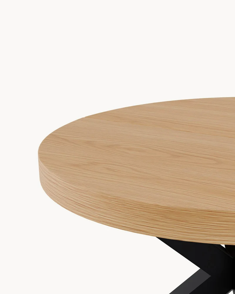 Tavolo da pranzo rotondo allungabile con piano in legno Mildred
