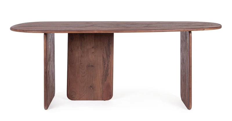 Tavolo "Nayana" con struttura in legno di acacia per soggiorno e cucina 200 x 100 cm