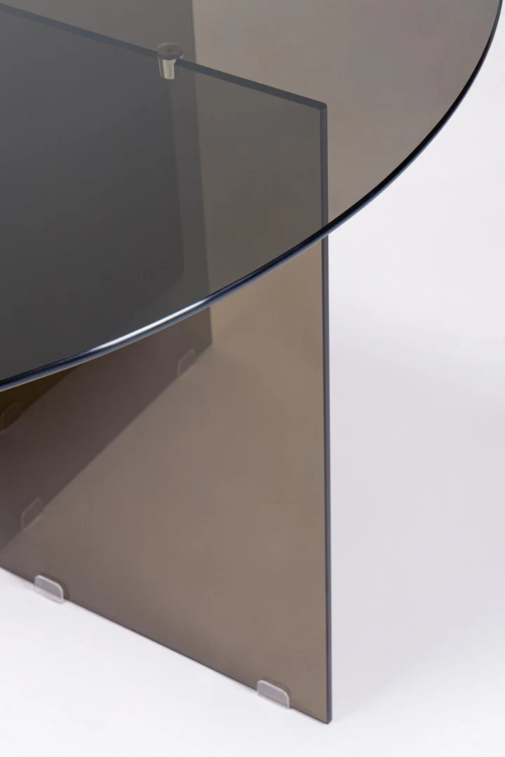 Tavolo tondo "Iride" con struttura in vetro temperato Ø 130 cm per soggiorno e cucina