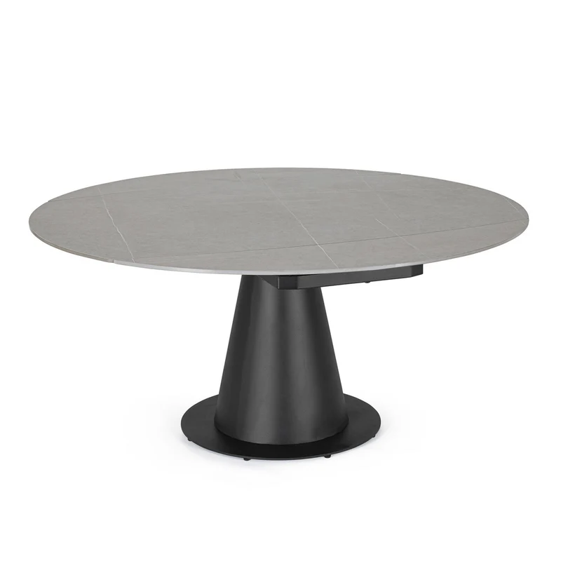 Tavolo allungabile "Jami" in grées porcellanato e acciaio 160x102/160 cm
